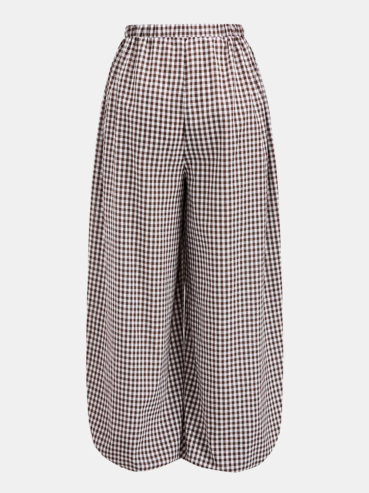 Drawstring Plaid Loose Balloon Pants sold by COMMENSE product image thumbnail 3
