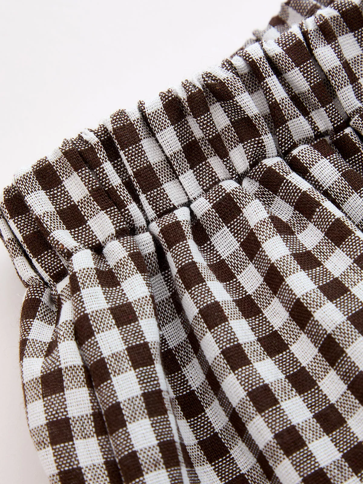 Drawstring Plaid Loose Balloon Pants sold by COMMENSE product image thumbnail 4