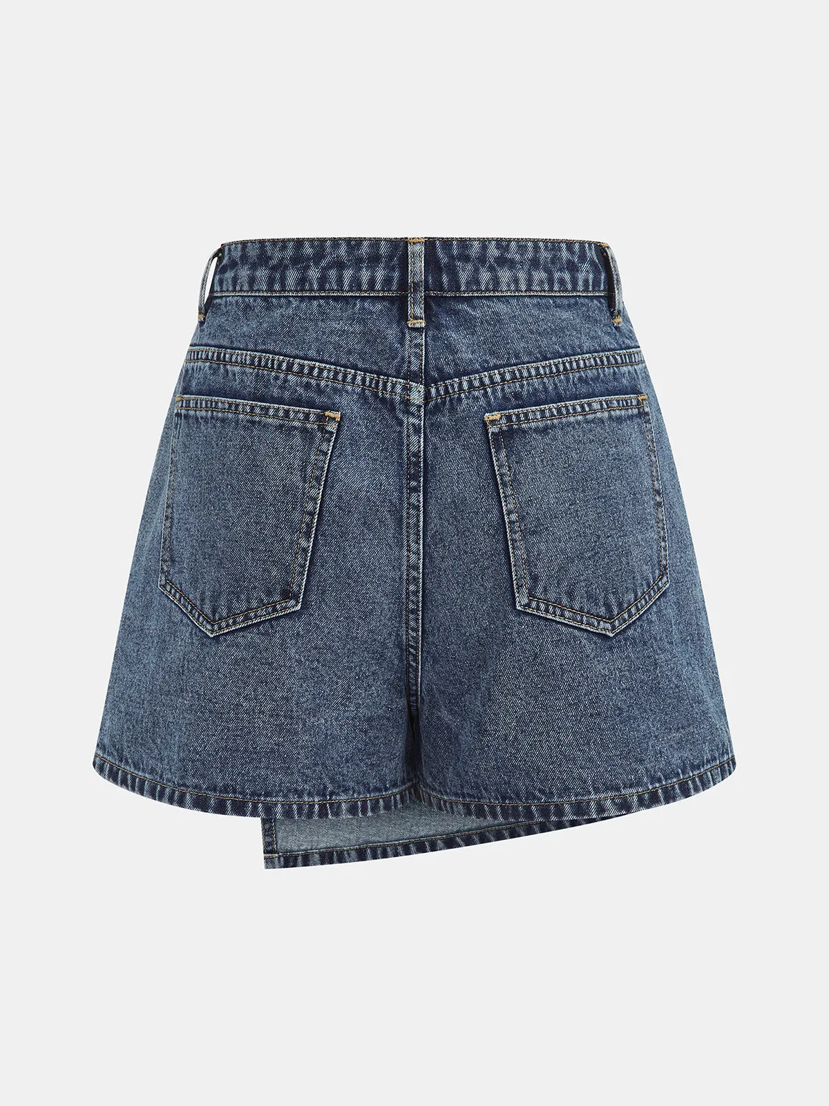 High Waist Wrap Front Denim Skort sold by COMMENSE product image thumbnail 2