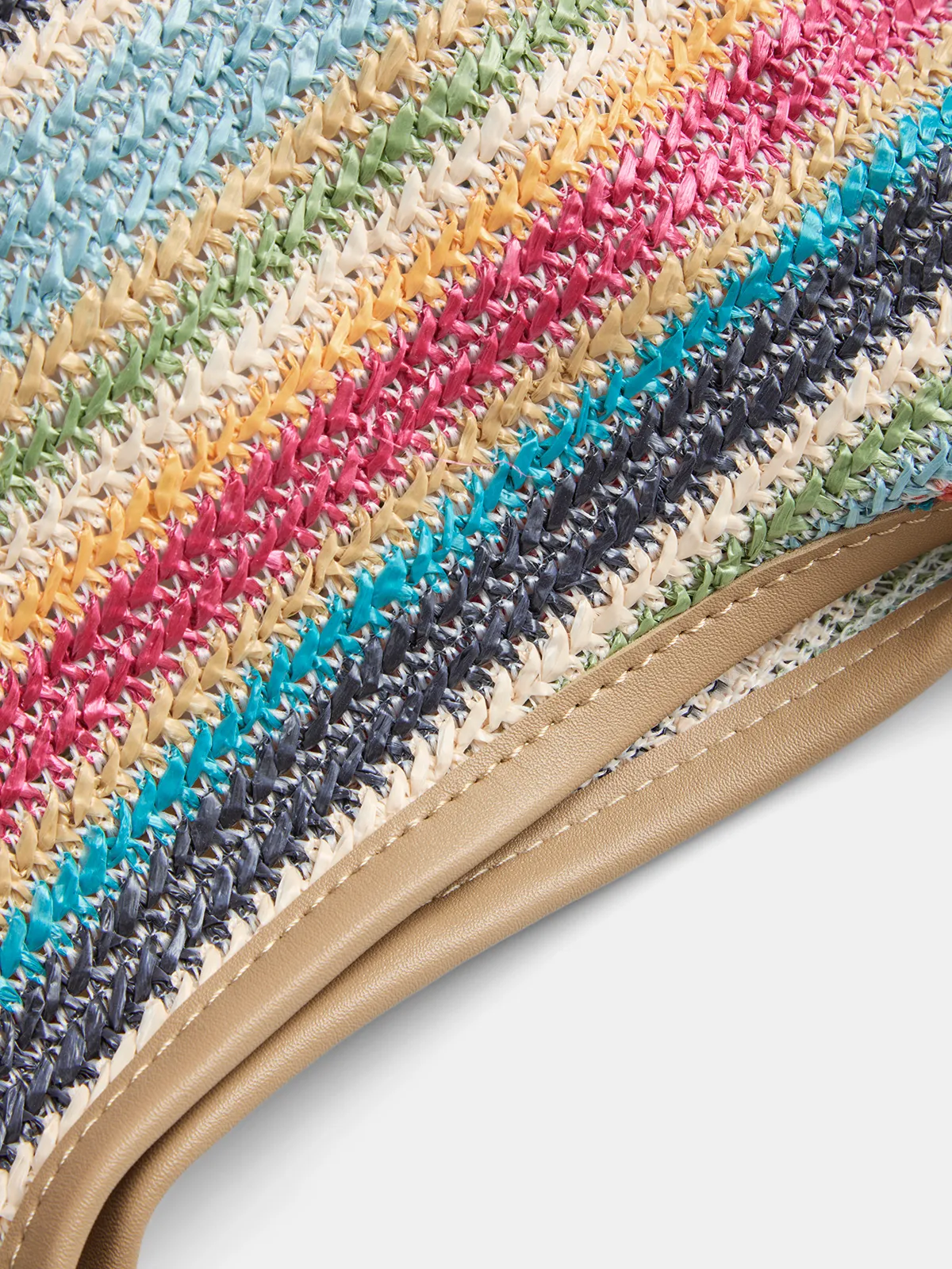 Striped Straw Shoulder Tote Bag sold by COMMENSE product image thumbnail 4