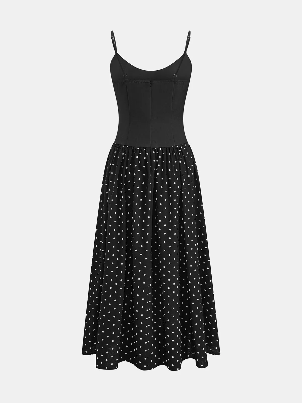 Contrast Bodice Polka Dot Dress sold by COMMENSE product image thumbnail 3