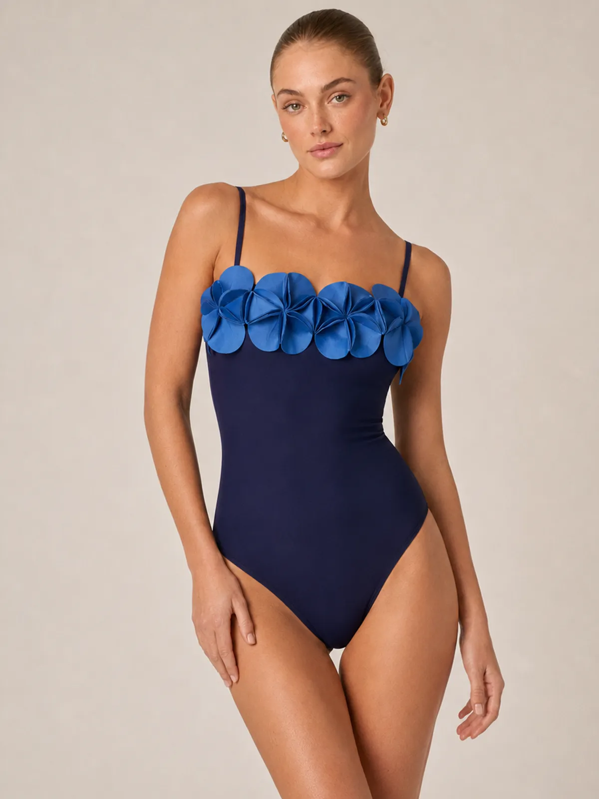 3D Floral Cami One Piece Swimsuit sold by COMMENSE
