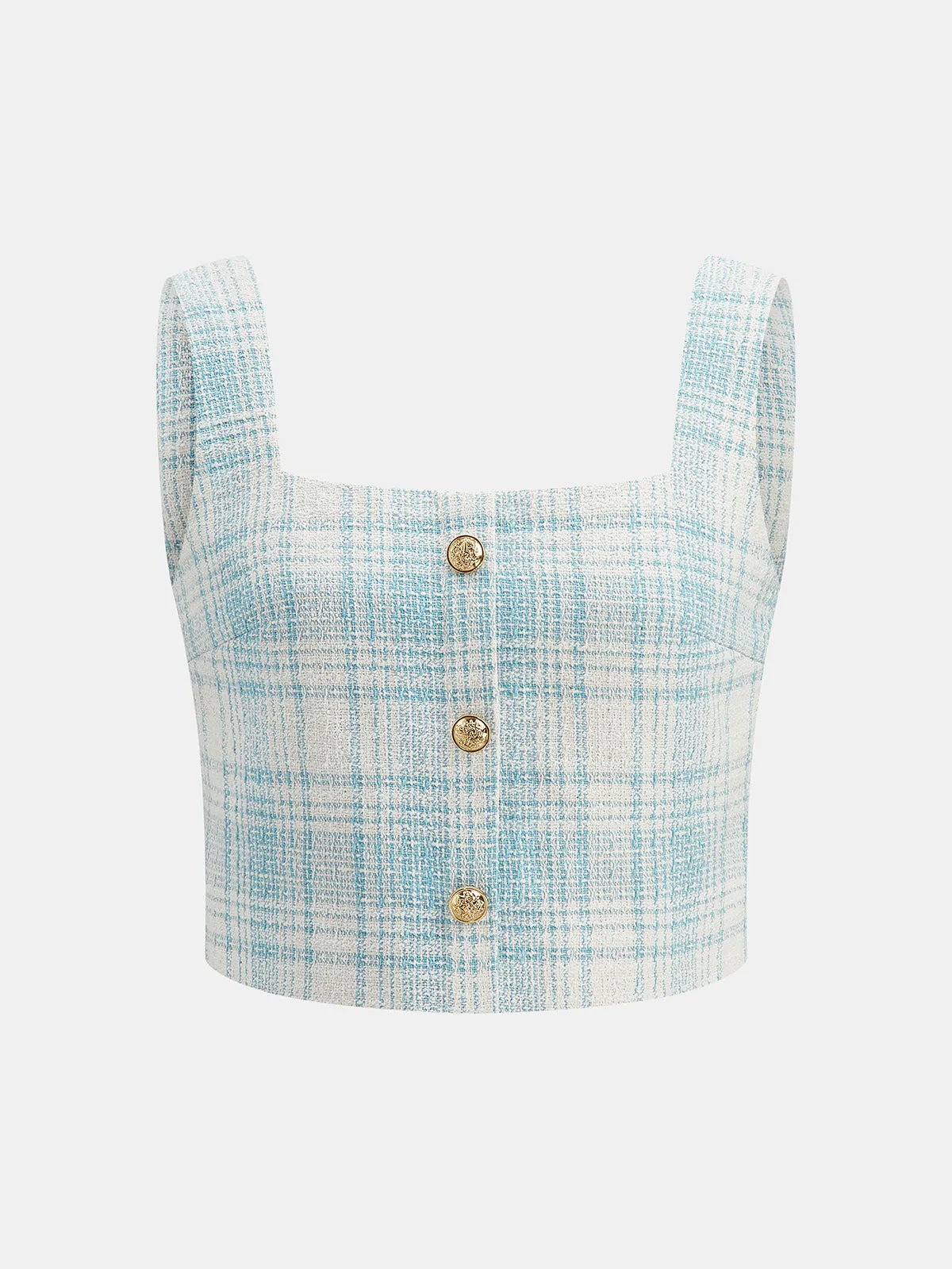 Plaid Tweed Two Piece Shorts Set sold by COMMENSE product image thumbnail 3