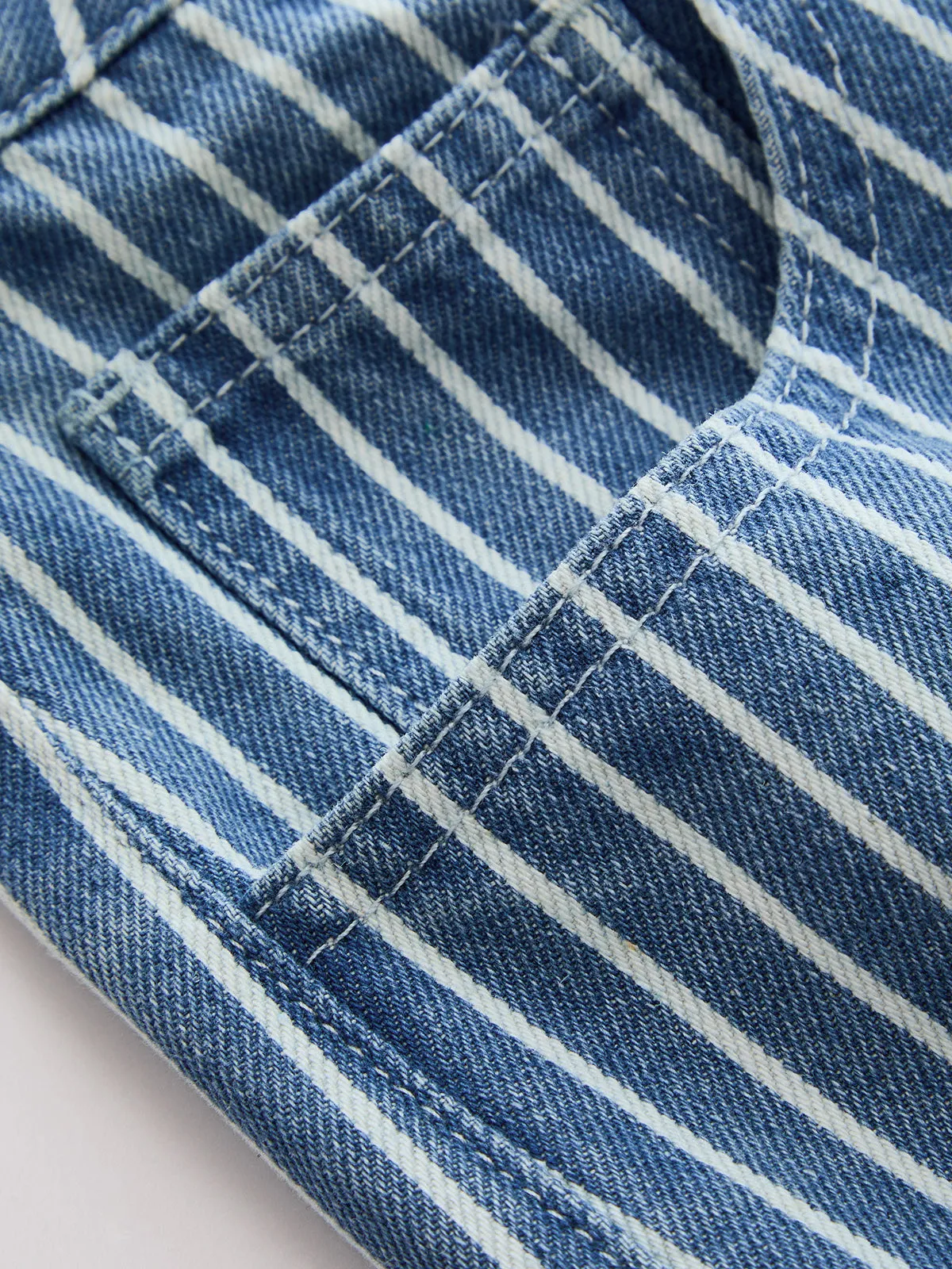 Striped Denim Tie Back Cami Top & Short Set sold by COMMENSE product image thumbnail 3