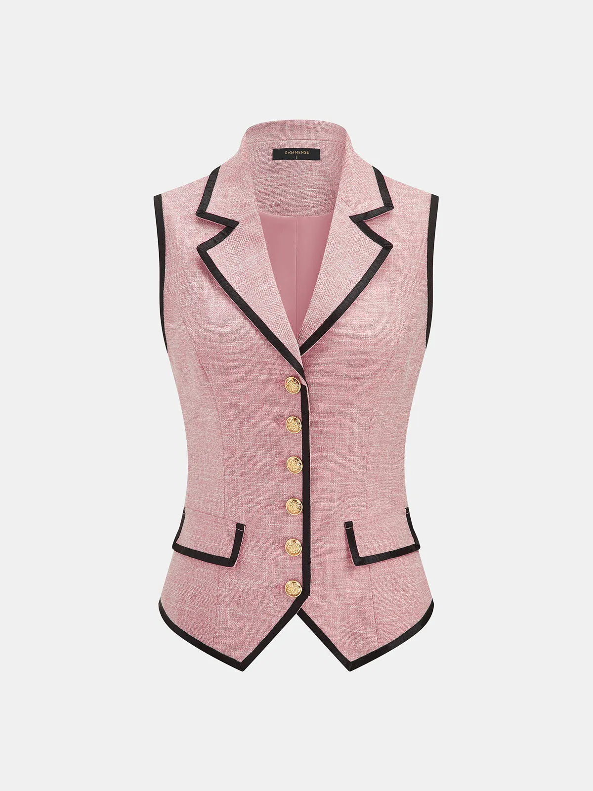 Contrast Piping Lapel Vest & Pants Set sold by COMMENSE product image thumbnail 2