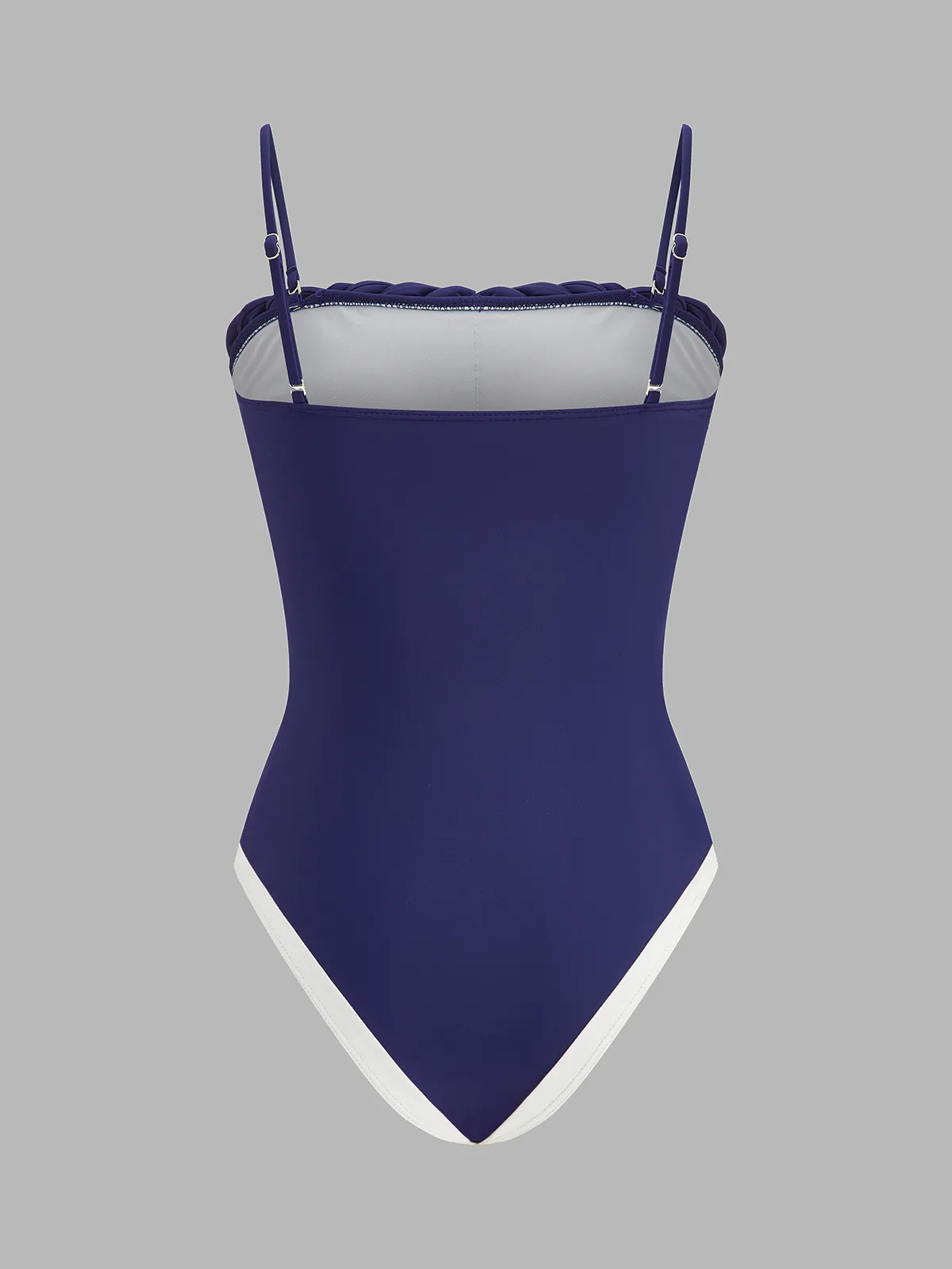Braided Trim One Piece Swimsuit & Striped Sarong Set sold by COMMENSE product image thumbnail 3