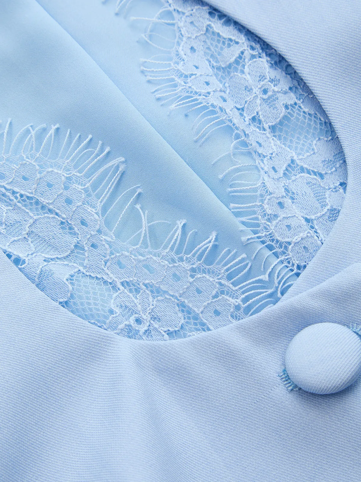 Stand Collar Lace Trim Blouse sold by COMMENSE product image thumbnail 4