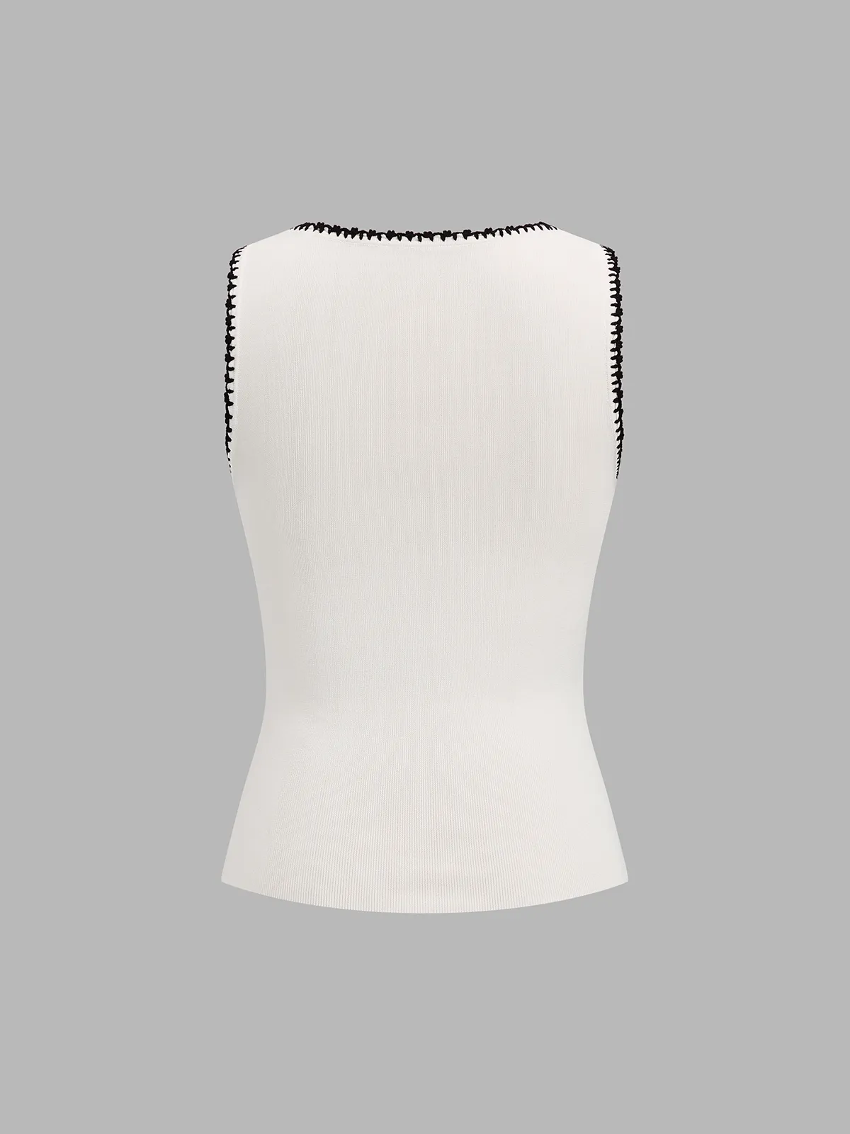 Contrast Stitch Ribbed Knit Tank Top sold by COMMENSE product image thumbnail 3