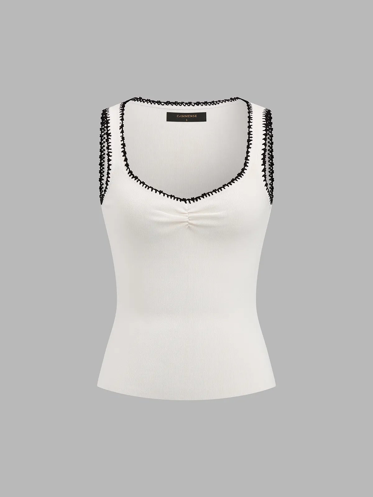Contrast Stitch Ribbed Knit Tank Top sold by COMMENSE product image thumbnail 2