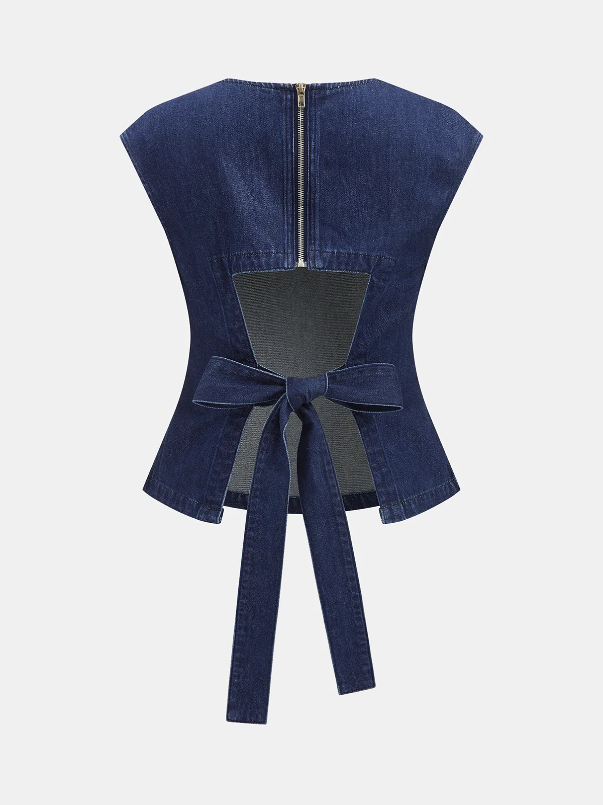 Back Bow Cutout Sleeveless Denim Two Piece Set sold by COMMENSE product image thumbnail 5