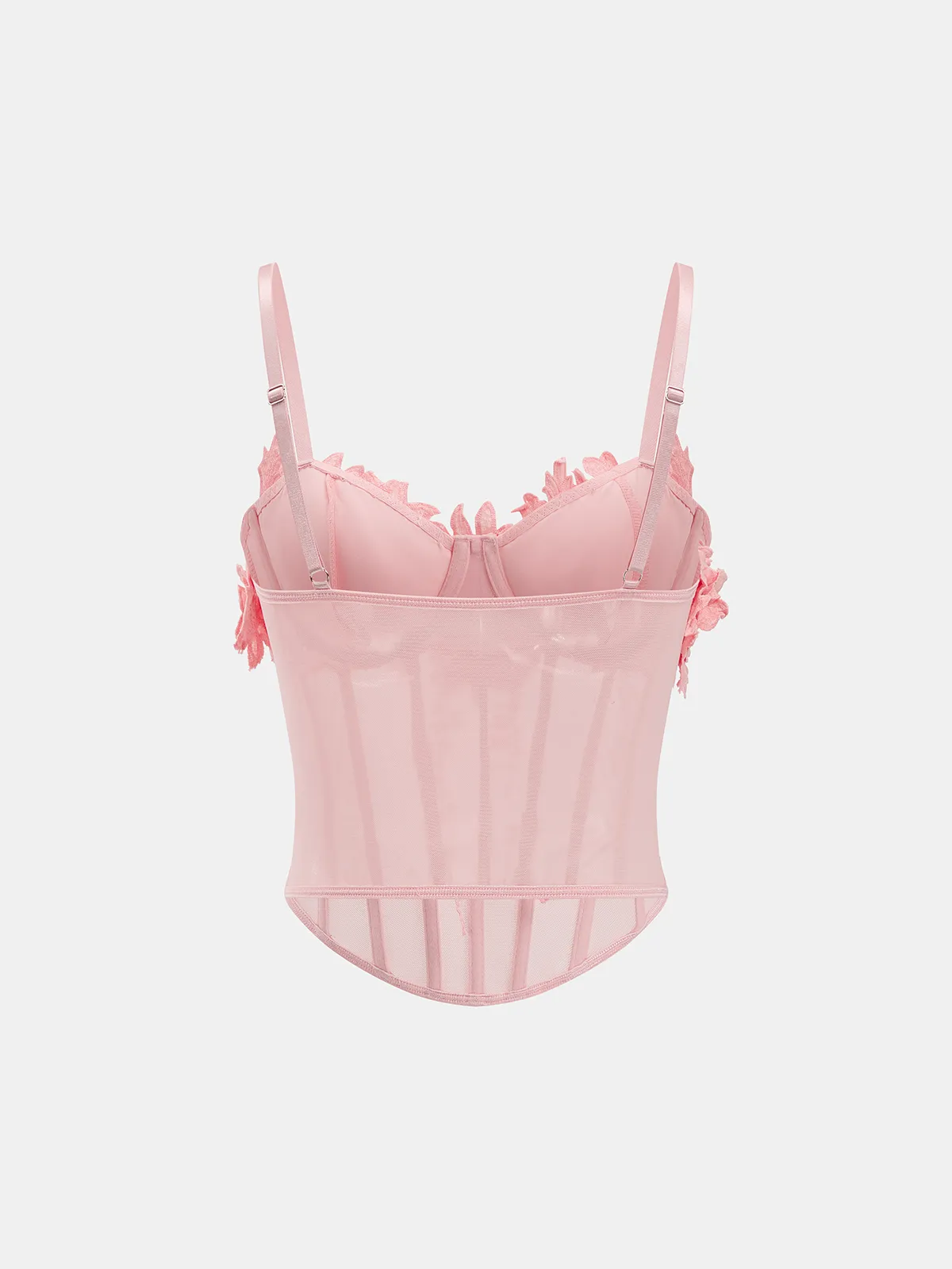3D Floral Mesh Corset Top sold by COMMENSE product image thumbnail 2