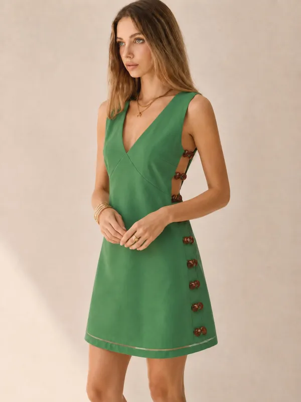 Amber Detail Cut-Out Mini Dress made by COMMENSE