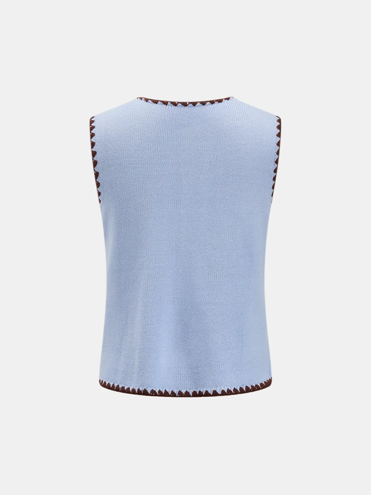Contrast Trim Button Down Knit Vest sold by COMMENSE product image thumbnail 3