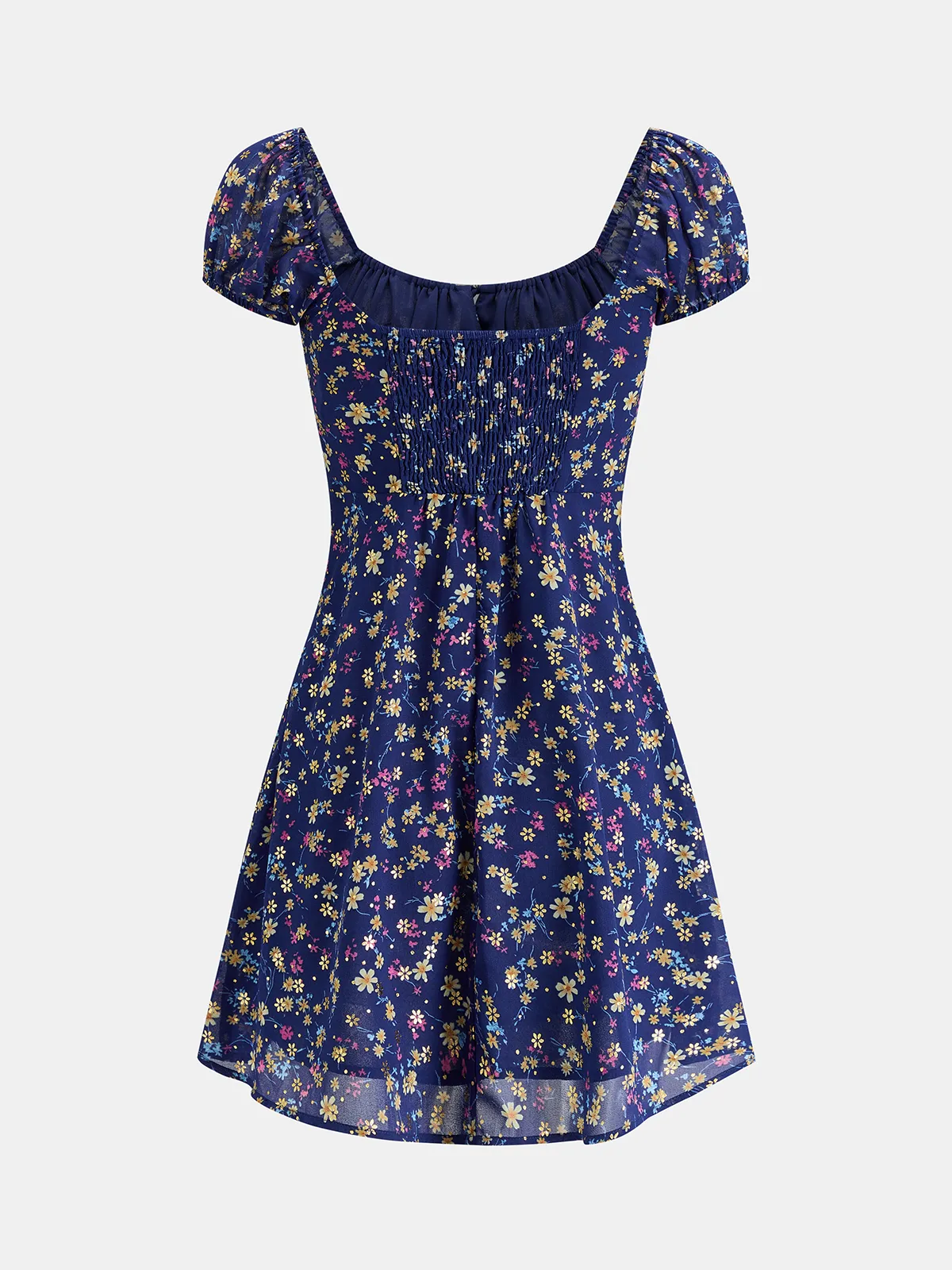 Ditsy Floral Chiffon Mini Dress sold by COMMENSE product image thumbnail 4