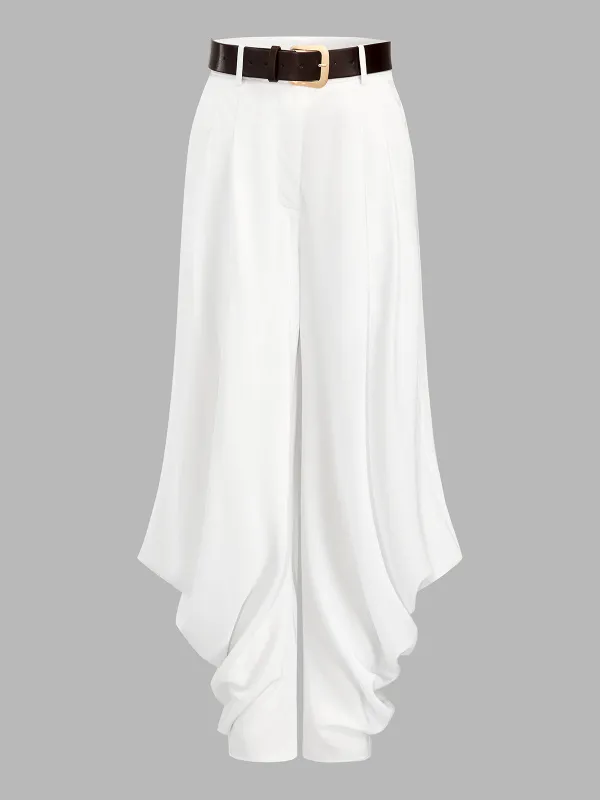 Belted Draped Wide Leg Pants made by COMMENSE