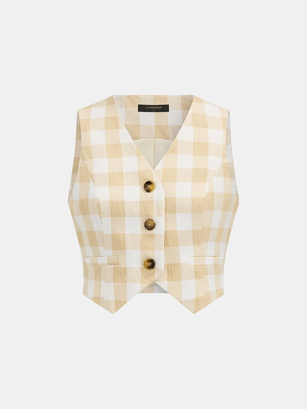 V-Neck Plaid Vest & Pants Set sold by COMMENSE product image thumbnail 3