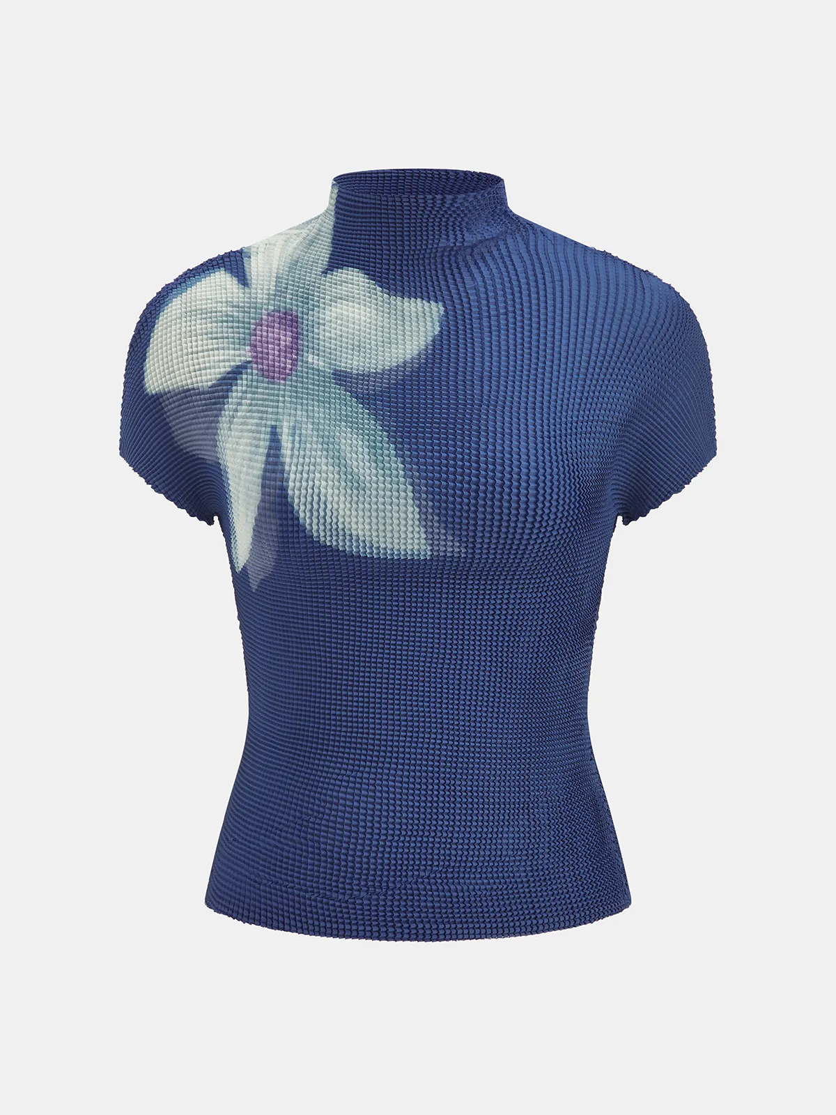 Large Flower Crinkle Stretch Blouse sold by COMMENSE