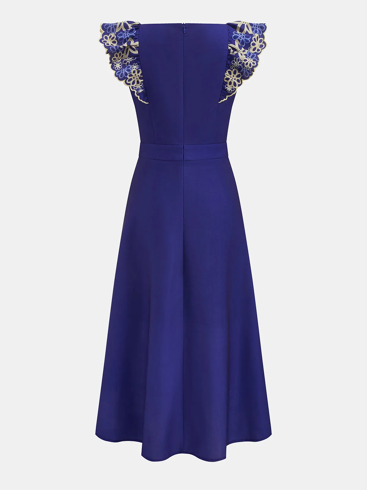 Floral Embroidery Flutter Sleeve Midi Dress sold by COMMENSE product image thumbnail 2