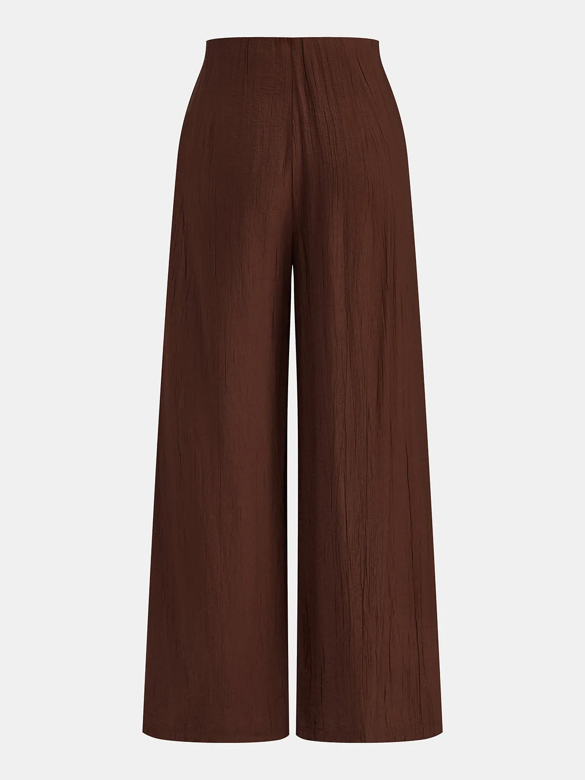 Wrap Tie Crinkle Wide Leg Pants sold by COMMENSE product image thumbnail 3