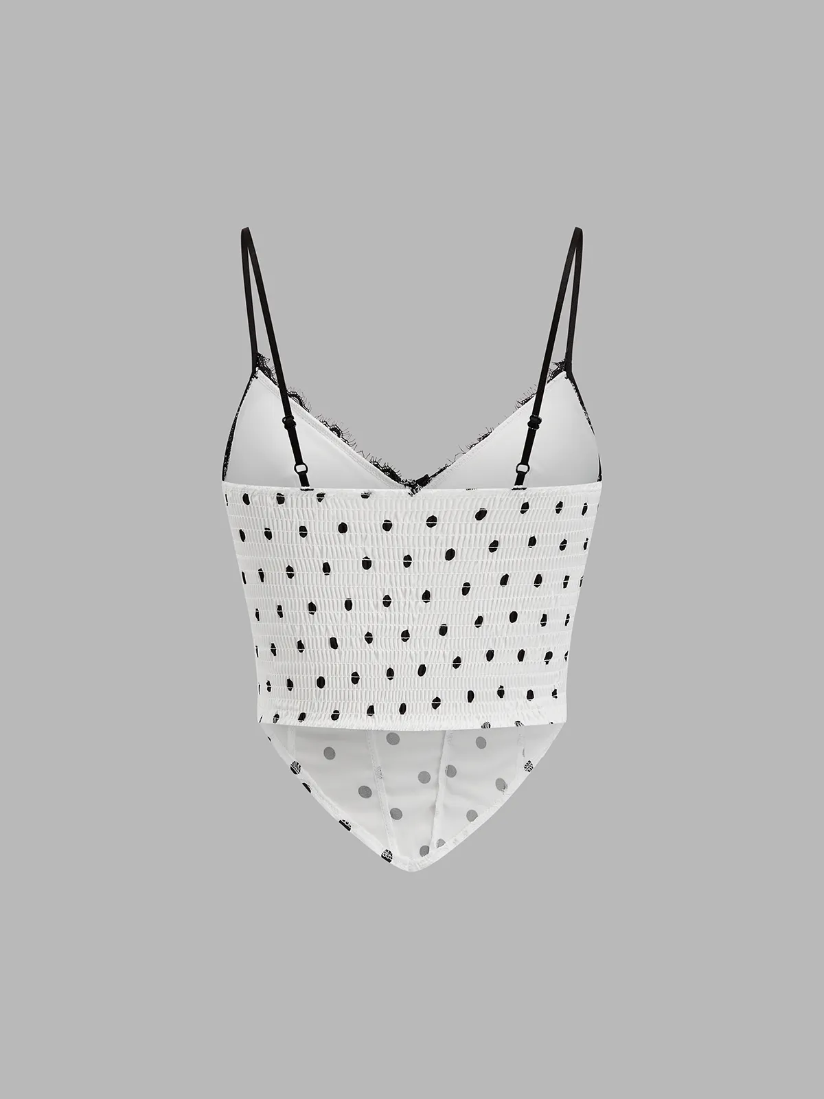 Lace Polka Dot Irregular Hem Cami Top sold by COMMENSE product image thumbnail 2