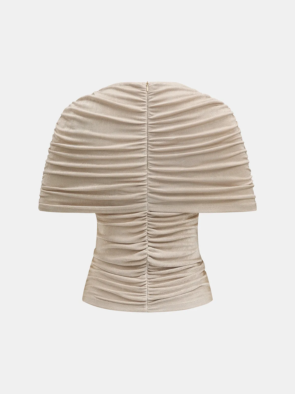 Draped Cape Ruched Slim Top sold by COMMENSE product image thumbnail 3