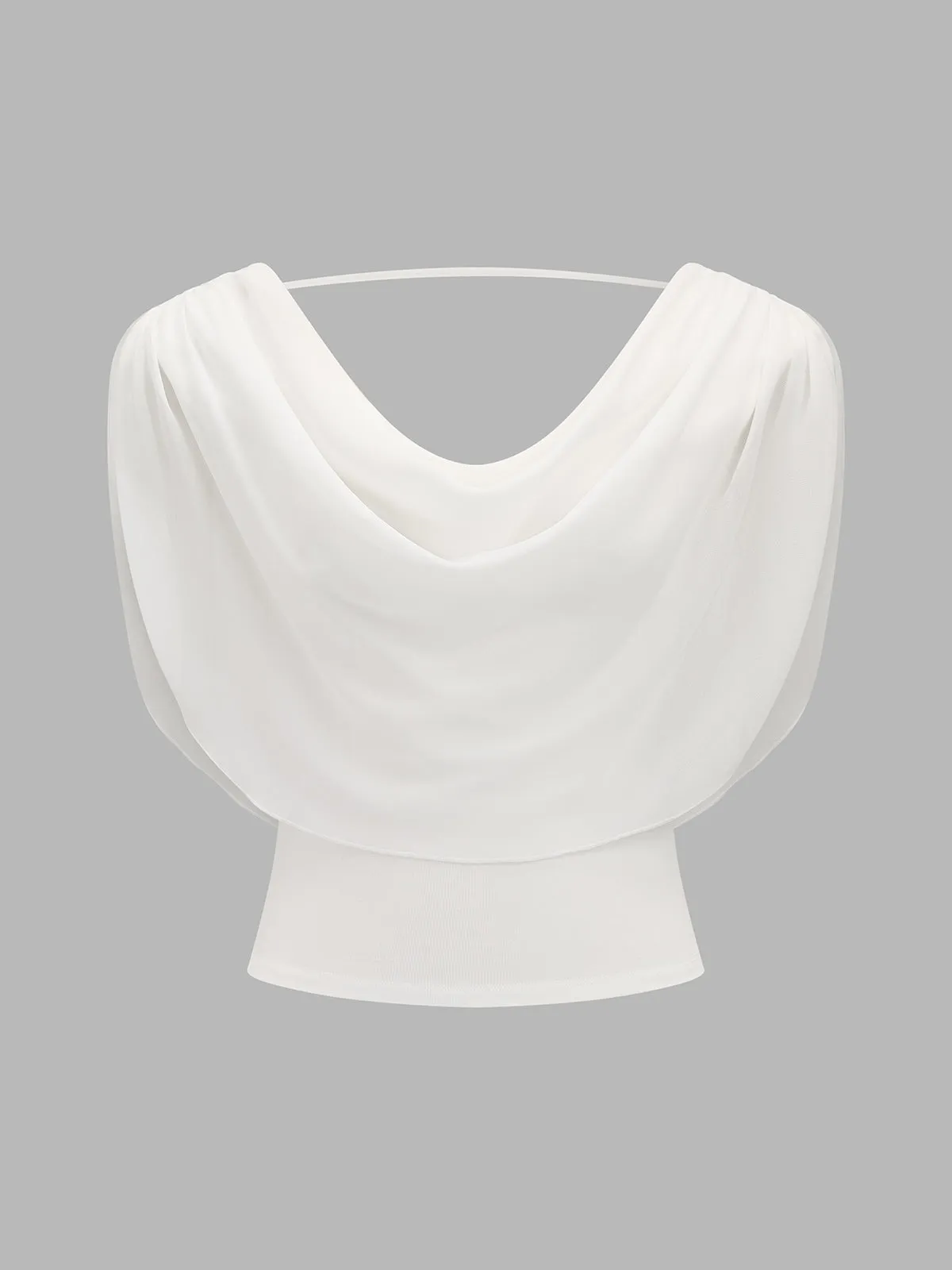 Draped Cowl Neck Sleeveless Fitted Top sold by COMMENSE product image thumbnail 2