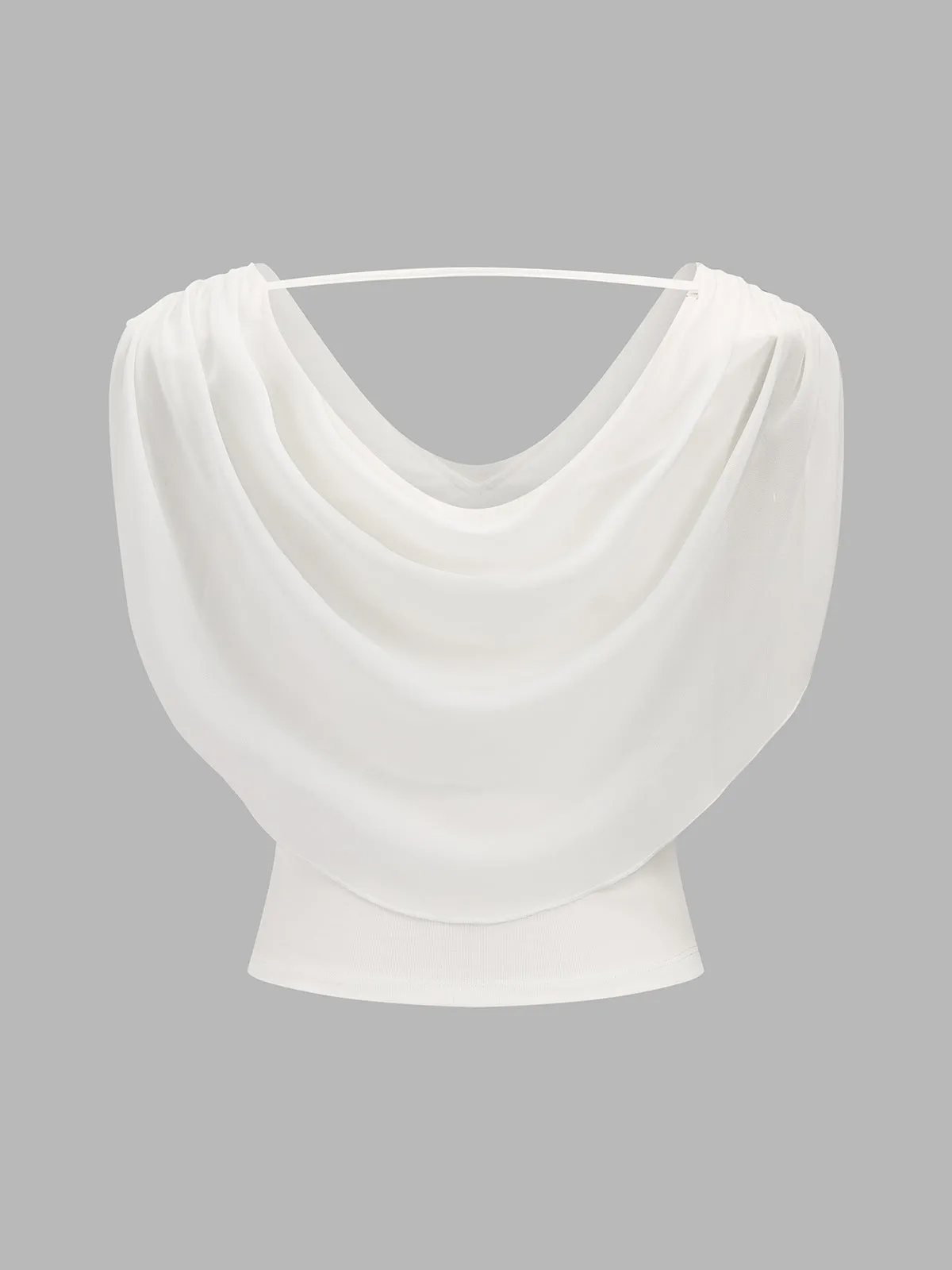 Draped Cowl Neck Sleeveless Fitted Top sold by COMMENSE product image thumbnail 3