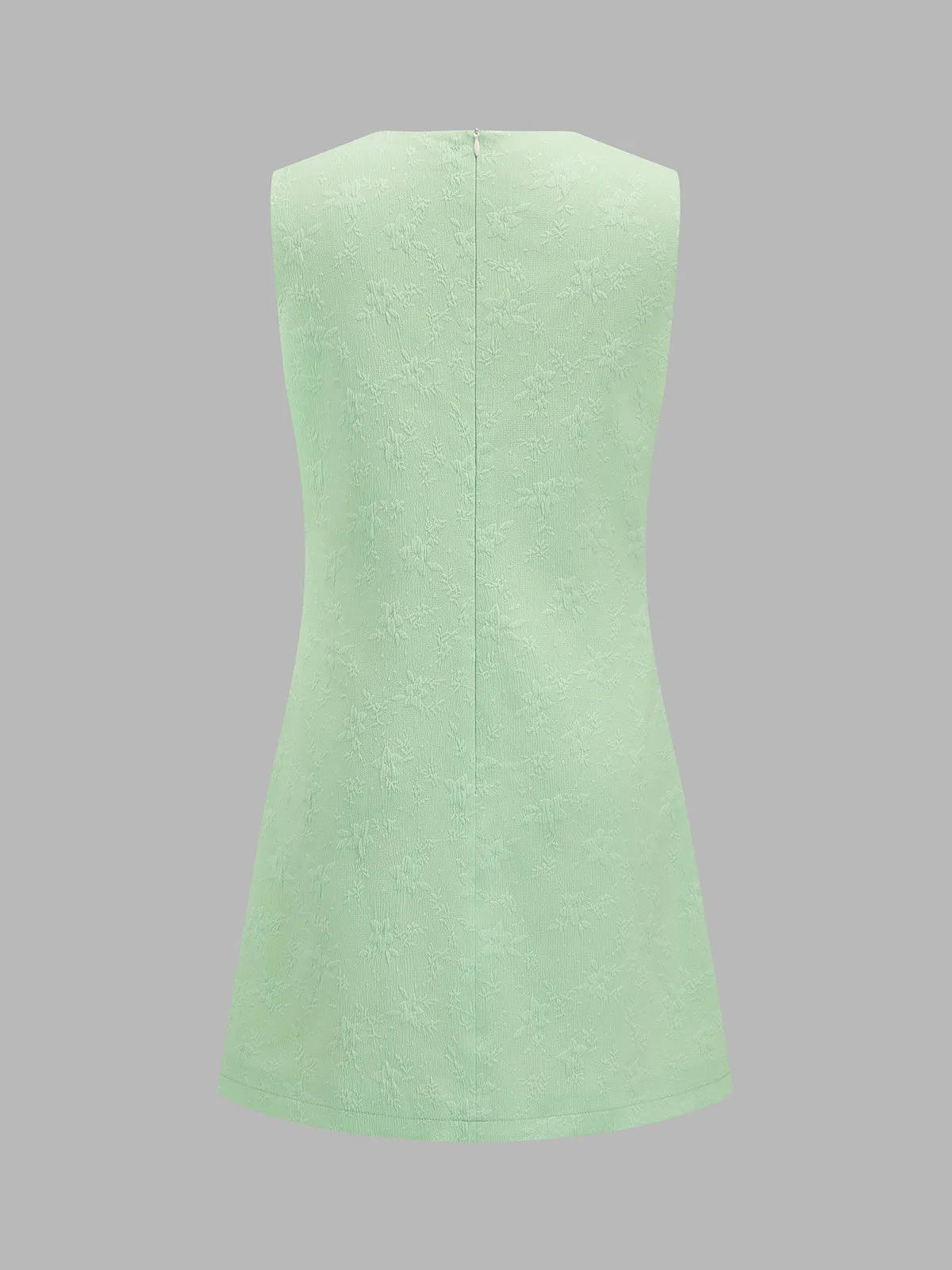 Color Block Wave Trim Jacquard Mini Dress sold by COMMENSE product image thumbnail 3