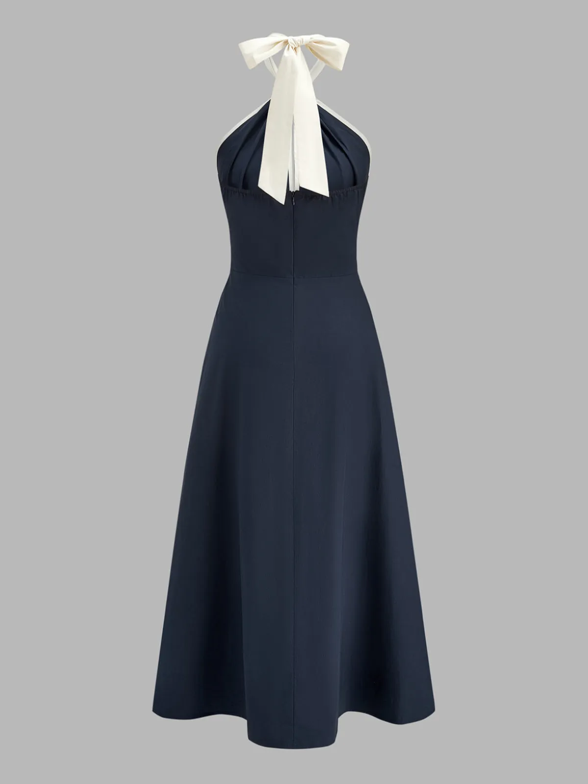 Contrast Halter Cotton Swing Dress sold by COMMENSE product image thumbnail 3