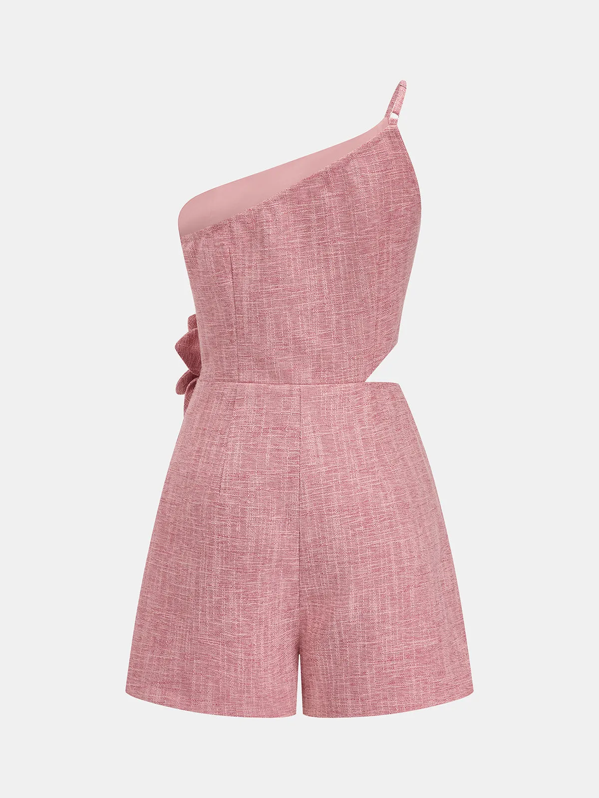 One Shoulder 3D Flower Cutout Romper sold by COMMENSE product image thumbnail 3