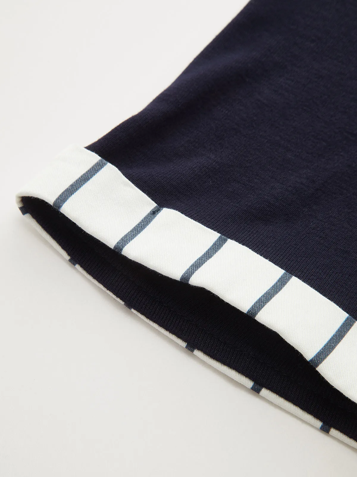Striped Cuff V-Neck Fitted Top sold by COMMENSE product image thumbnail 5