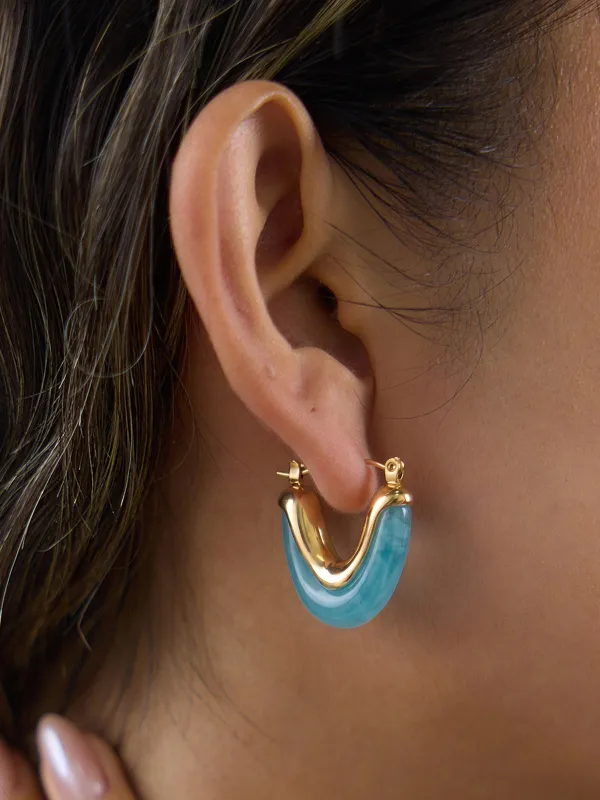 Chunky U Shaped Hoop Earrings made by COMMENSE