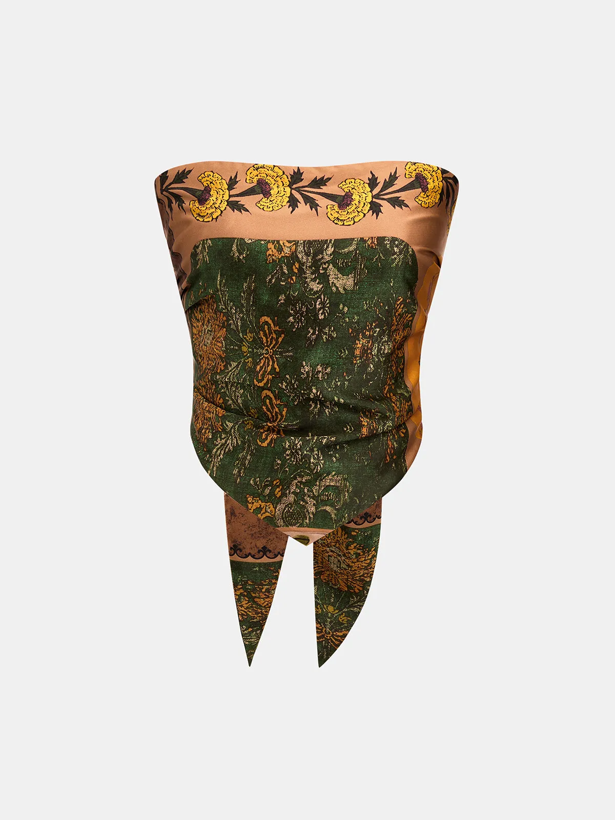 Scarf Print Bandeau Top & Wrap Midi Skirt Set sold by COMMENSE product image thumbnail 2