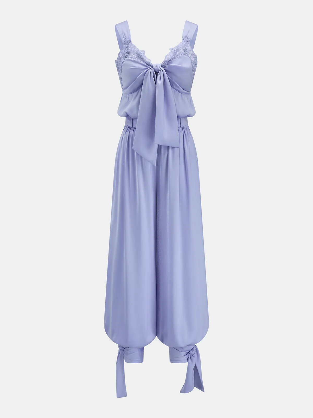 Lace Trim Tie-Front Balloon Leg Set sold by COMMENSE product image thumbnail 2