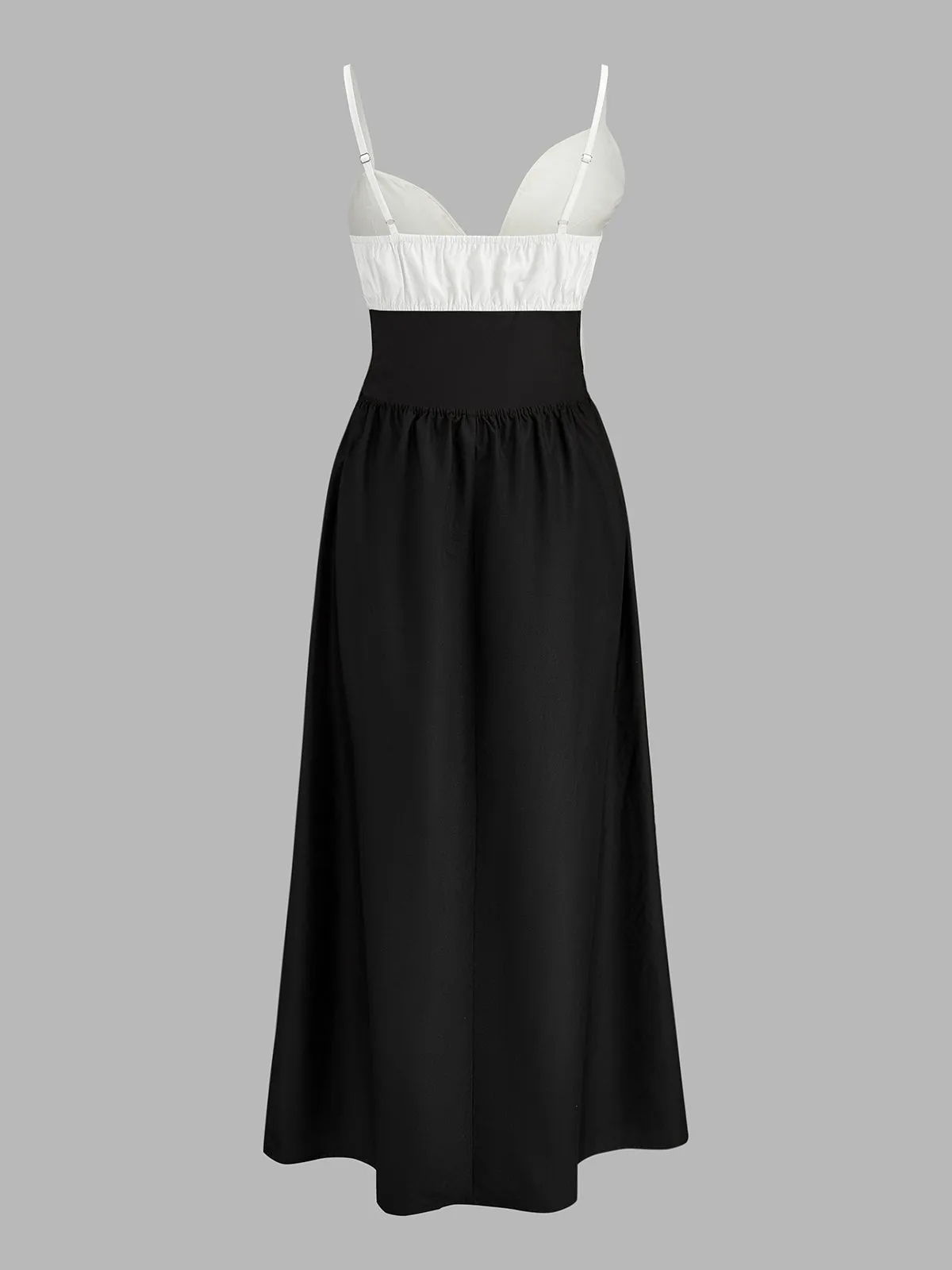 Color Block Ring Cutout Slip Midi Dress sold by COMMENSE product image thumbnail 3