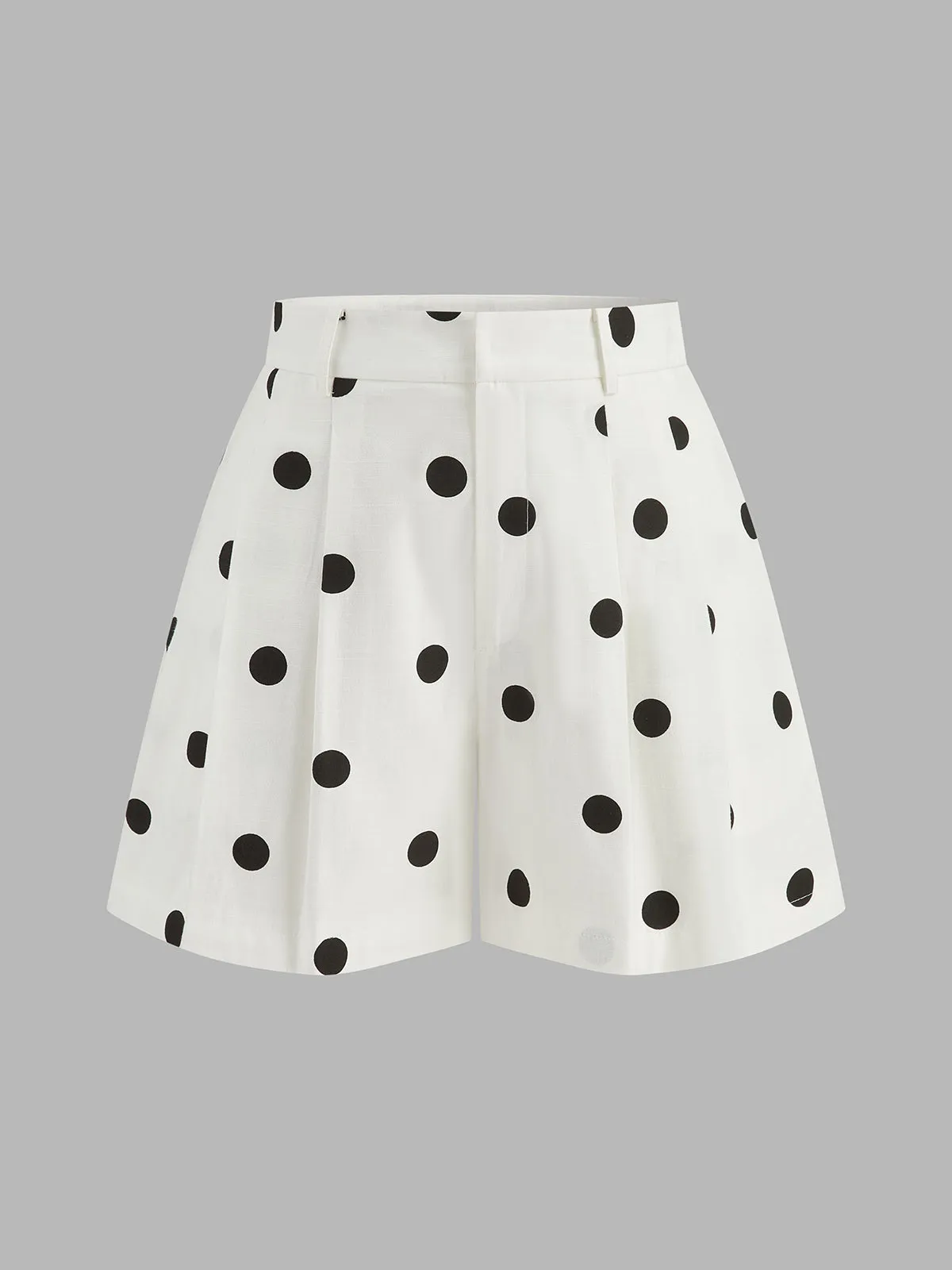 Polka Dot Cotton Linen Two Piece Shorts Set sold by COMMENSE product image thumbnail 5