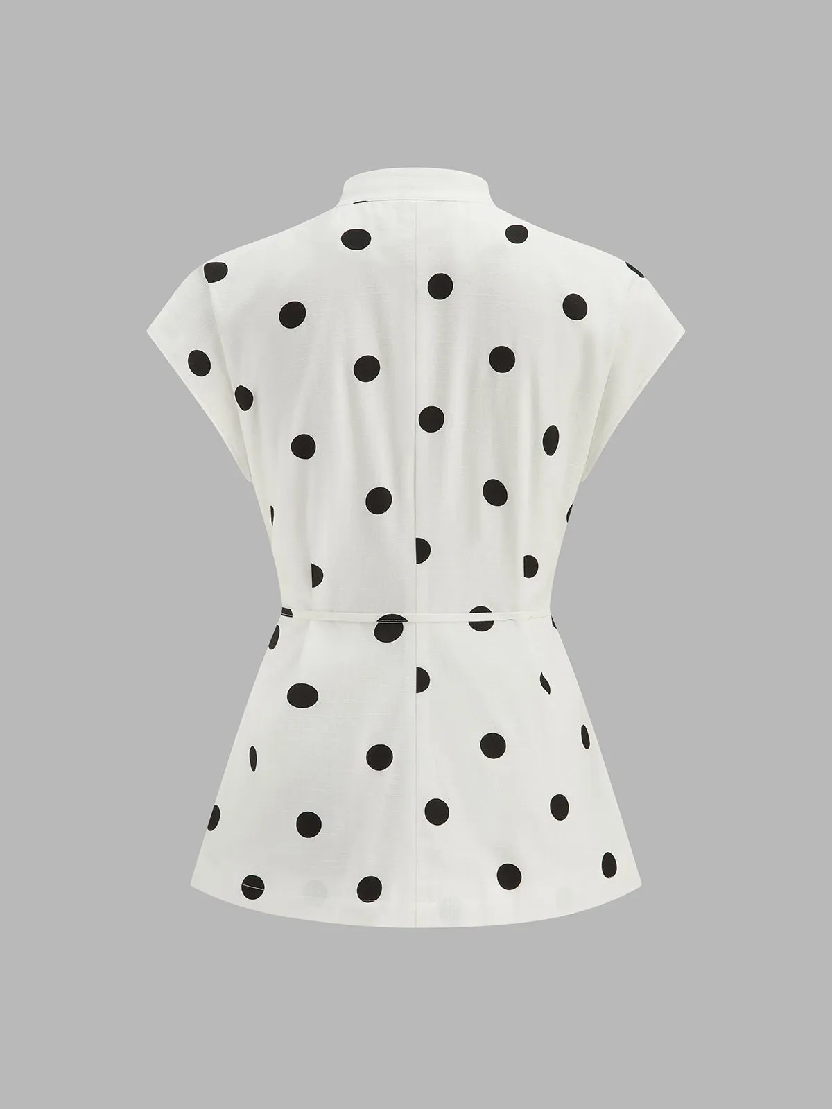 Polka Dot Cotton Linen Two Piece Shorts Set sold by COMMENSE product image thumbnail 4