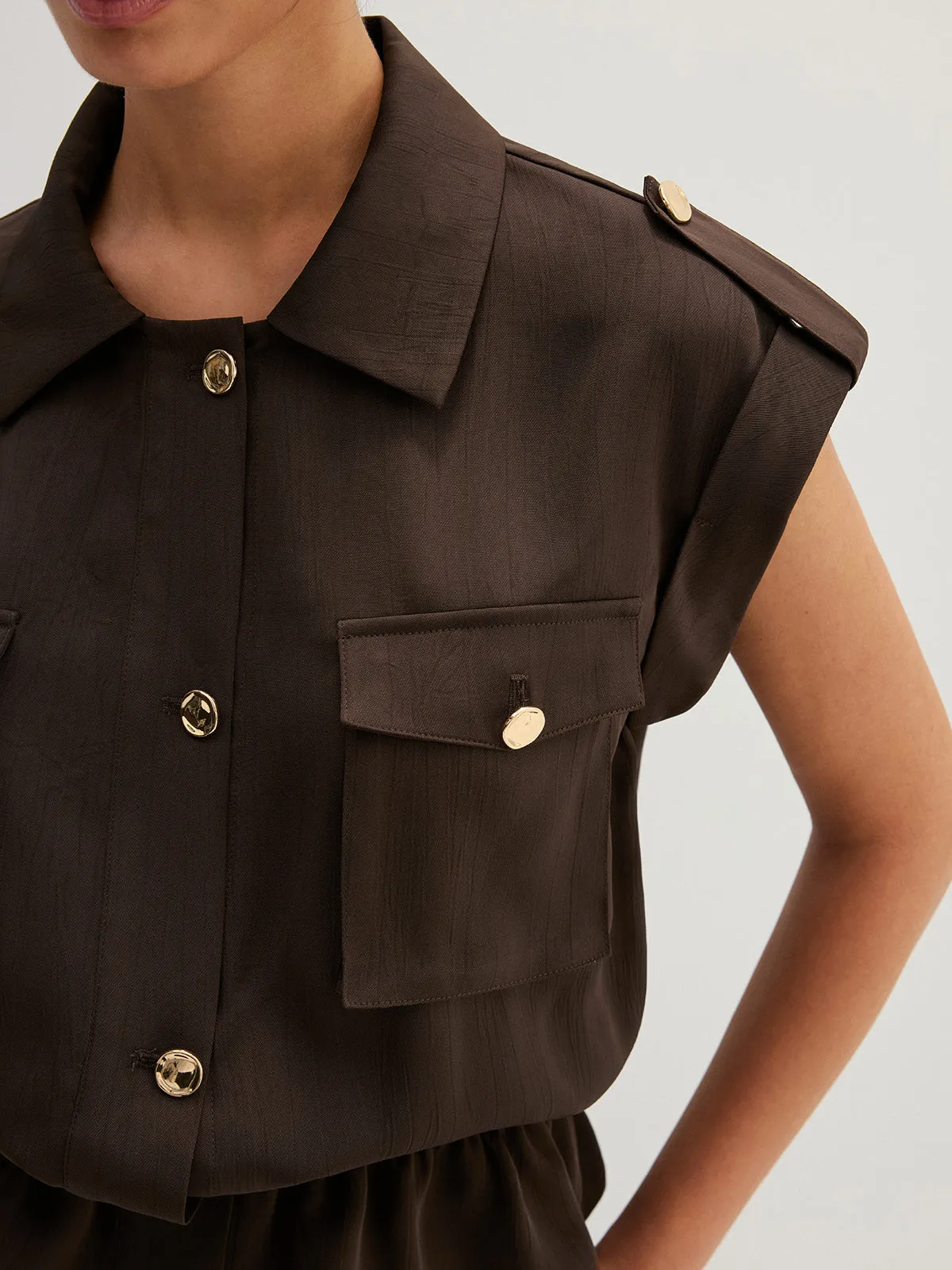 Cargo Sleeveless Shirt & Wide Leg Pant Set sold by COMMENSE product image thumbnail 5