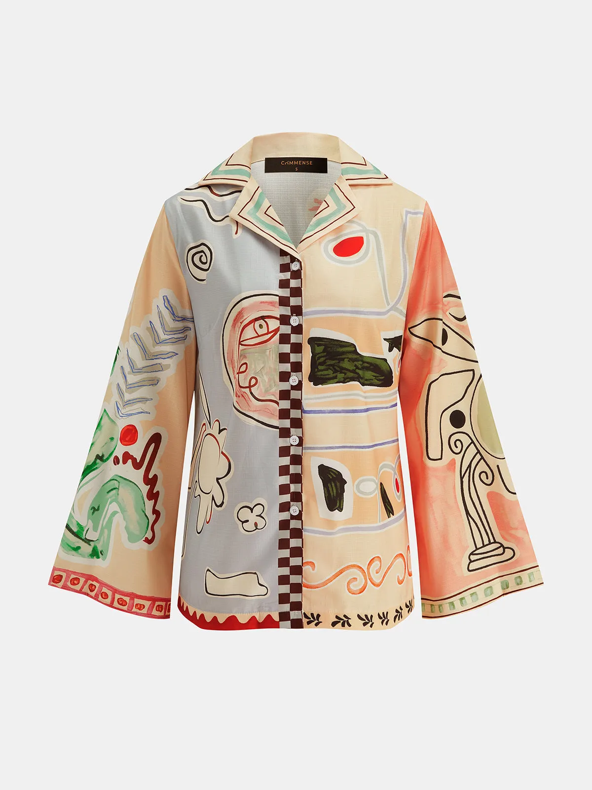 Abstract Print Shirt & Drawstring Shorts Set sold by COMMENSE product image thumbnail 3