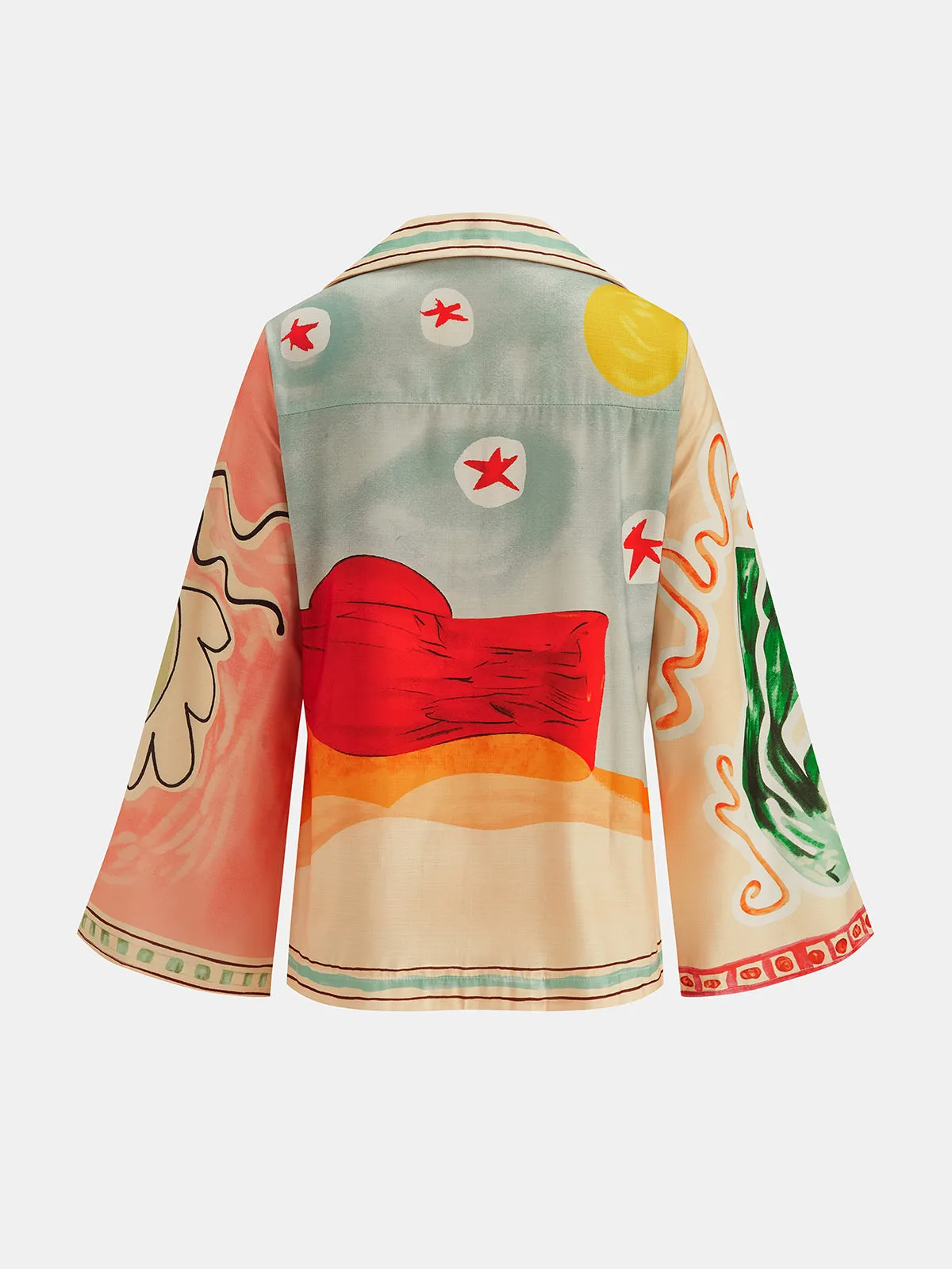 Abstract Print Shirt & Drawstring Shorts Set sold by COMMENSE product image thumbnail 4