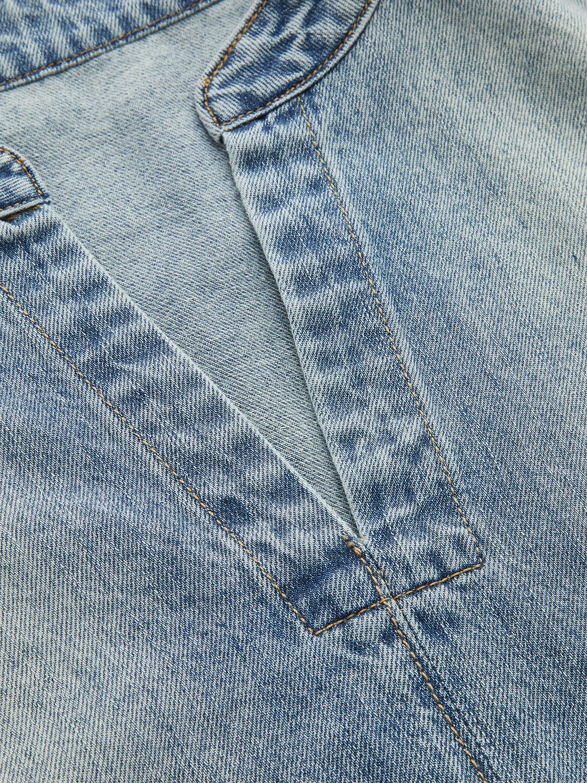 Denim Tie-Back Crop Top sold by COMMENSE product image thumbnail 3
