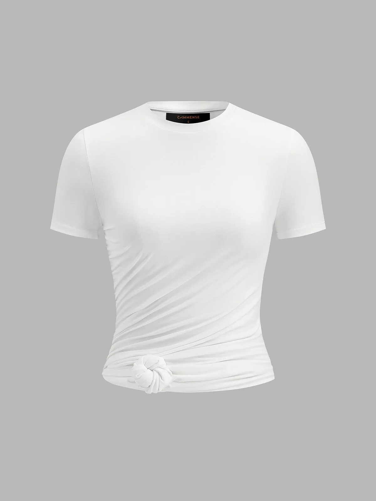Knotted Hem Casual Fitted Top sold by COMMENSE product image thumbnail 2