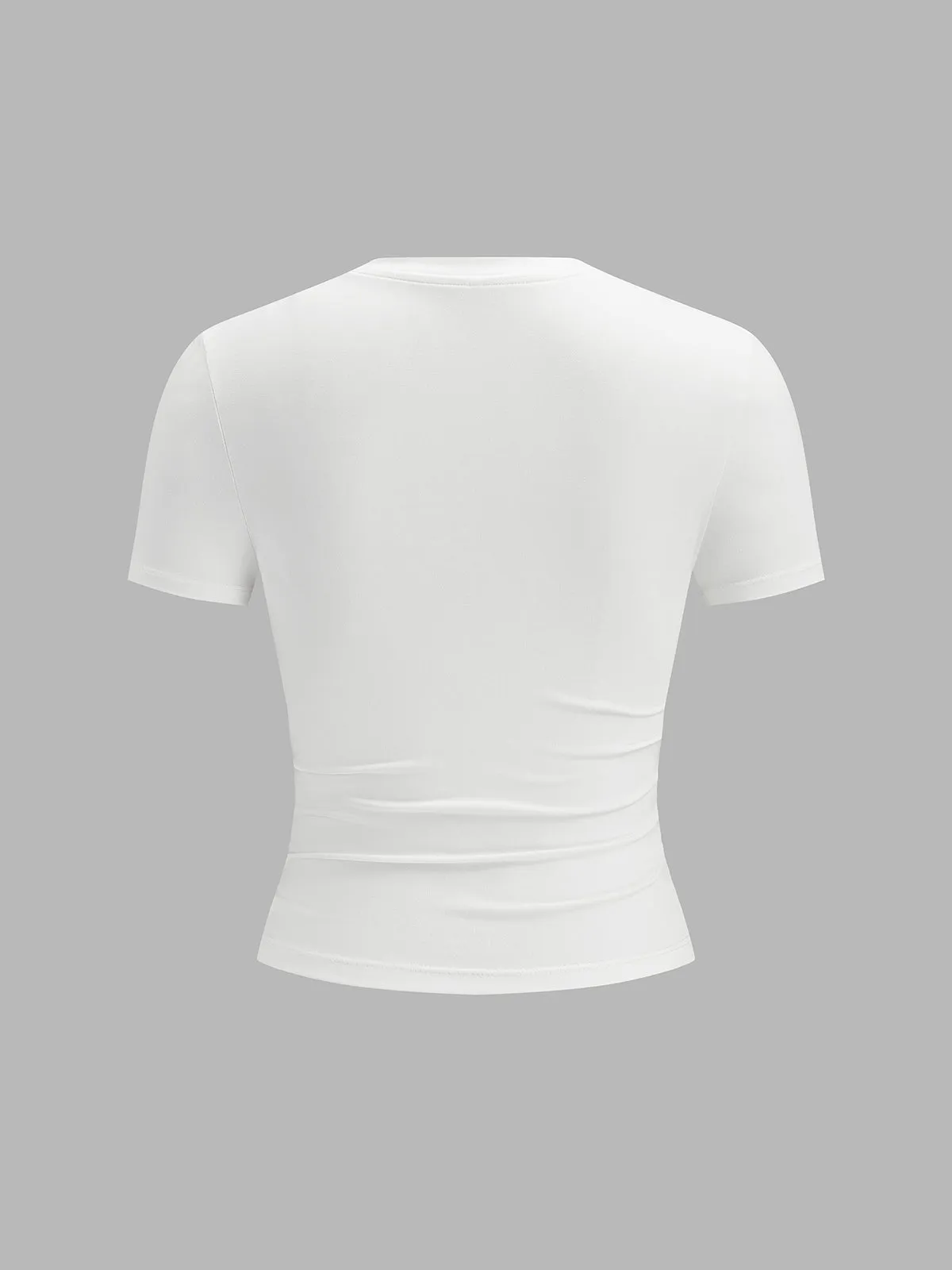 Knotted Hem Casual Fitted Top sold by COMMENSE product image thumbnail 3