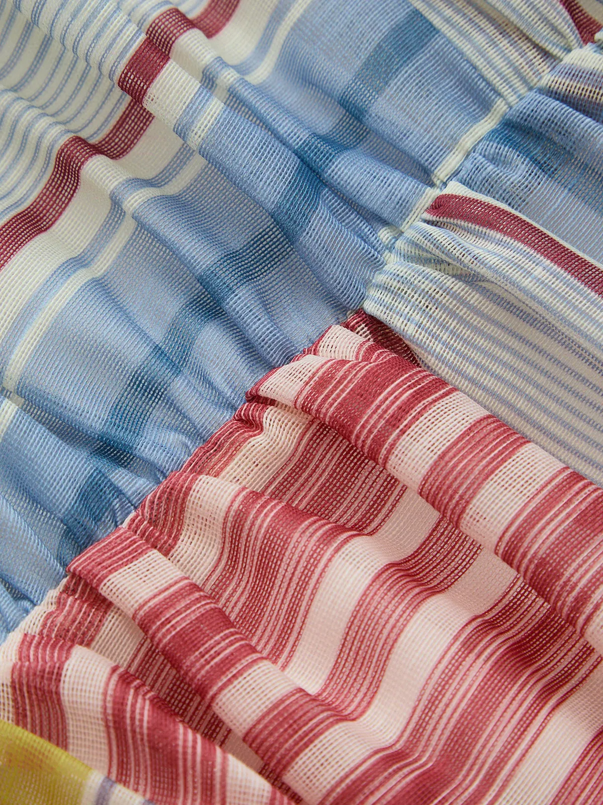 Color Stripe Tie-Back Midi Dress sold by COMMENSE product image thumbnail 4