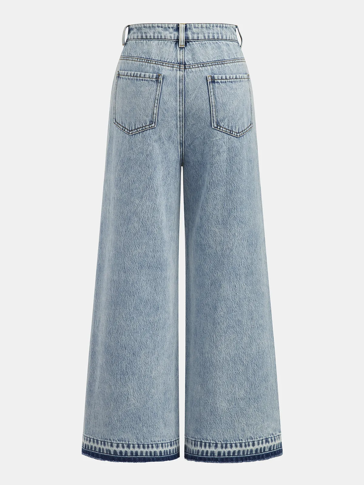 Side Lace Panel Wide Leg Jeans sold by COMMENSE product image thumbnail 5