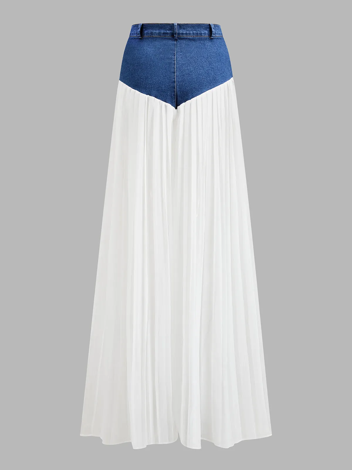 Denim Corset Pleated Maxi Two Piece Set sold by COMMENSE product image thumbnail 4