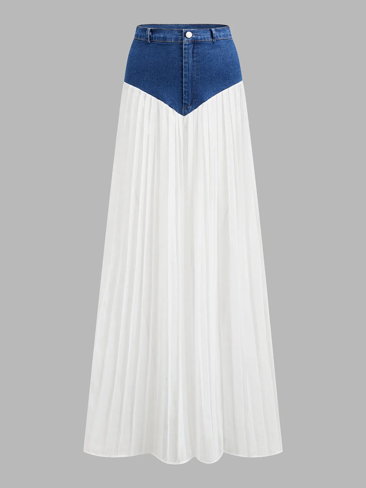 Denim Corset Pleated Maxi Two Piece Set sold by COMMENSE product image thumbnail 5