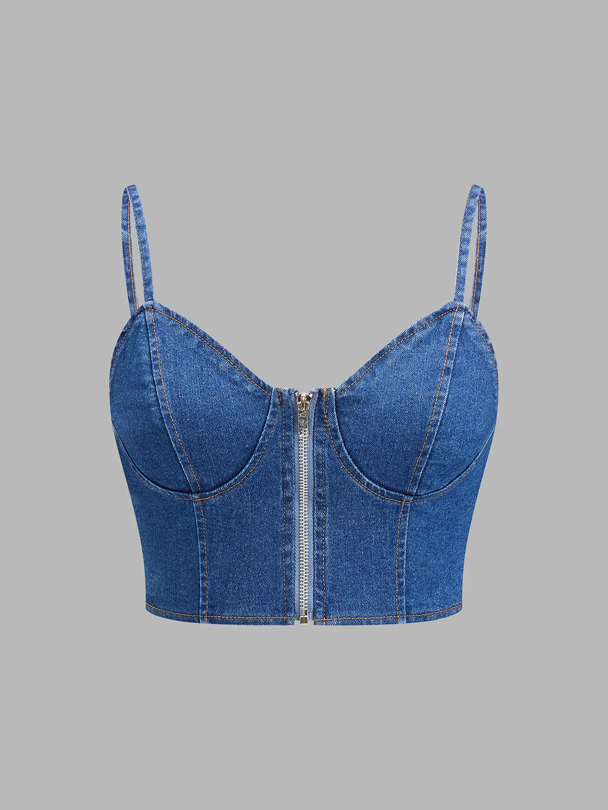Denim Corset Pleated Maxi Two Piece Set sold by COMMENSE product image thumbnail 2