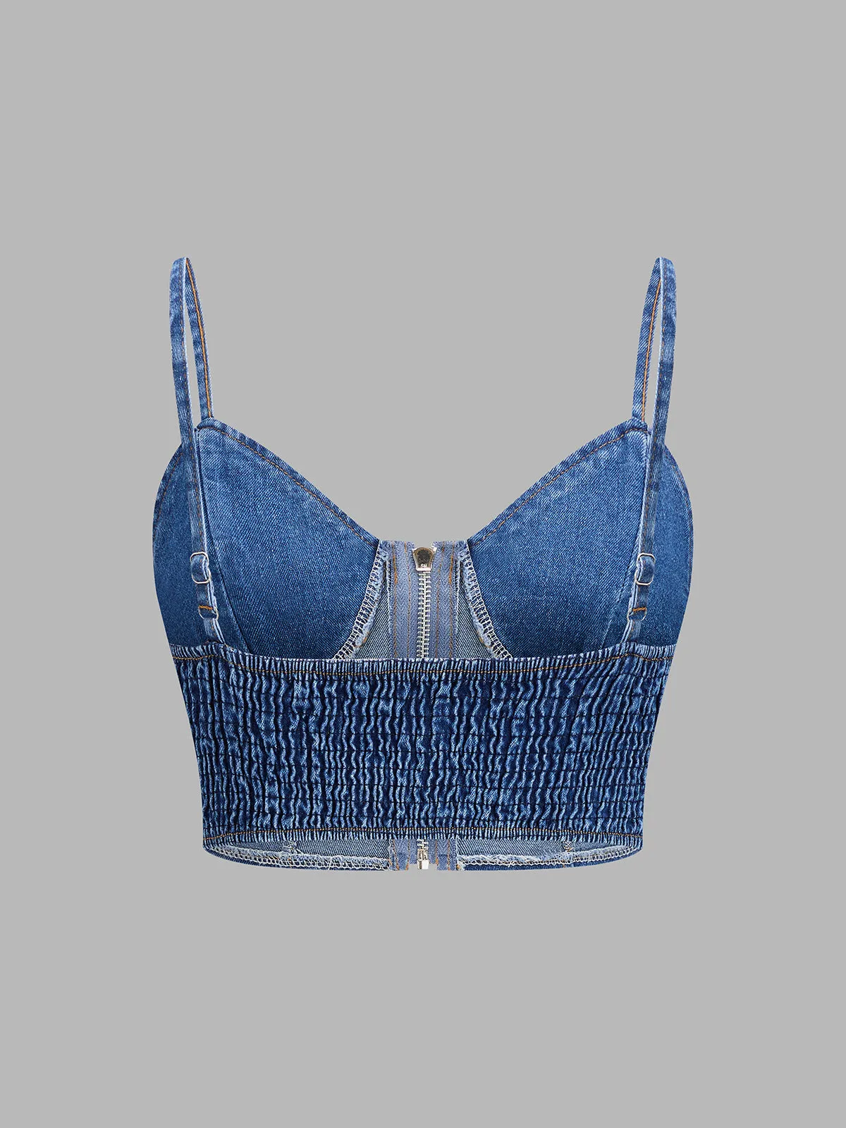 Denim Corset Pleated Maxi Two Piece Set sold by COMMENSE product image thumbnail 3