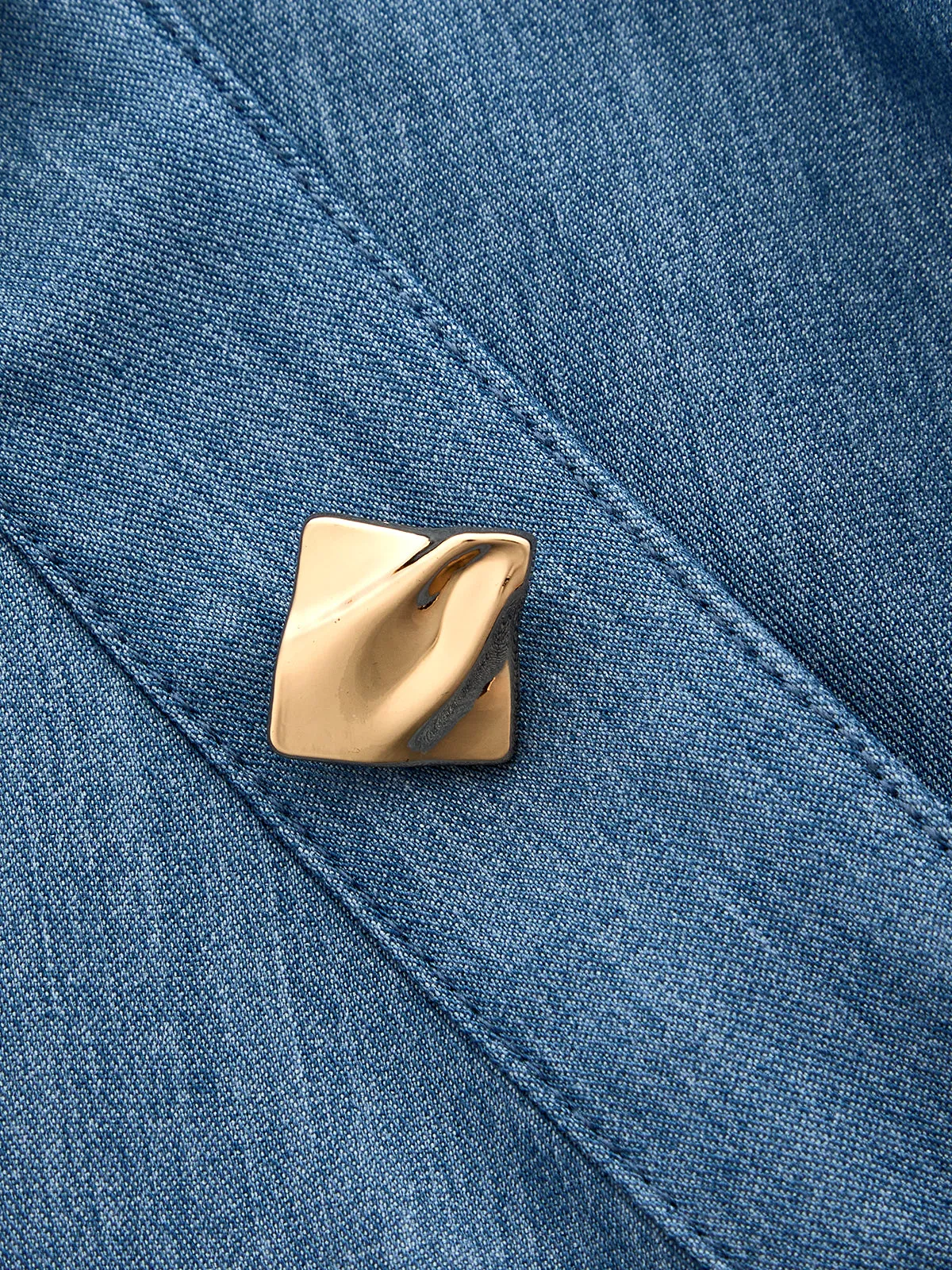 Stand Collar Metal Detail Tie Waist Tank Top sold by COMMENSE product image thumbnail 3